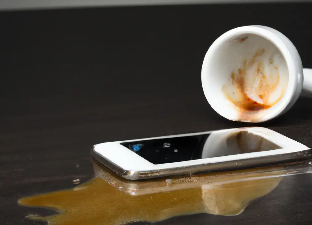 Spilled coffee on iphone