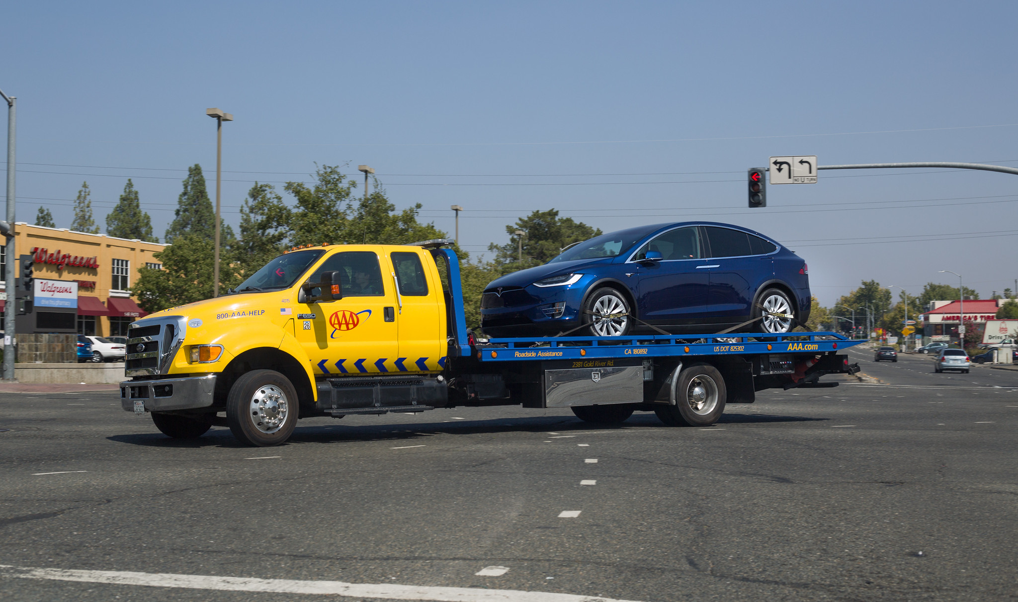 towing a tesla