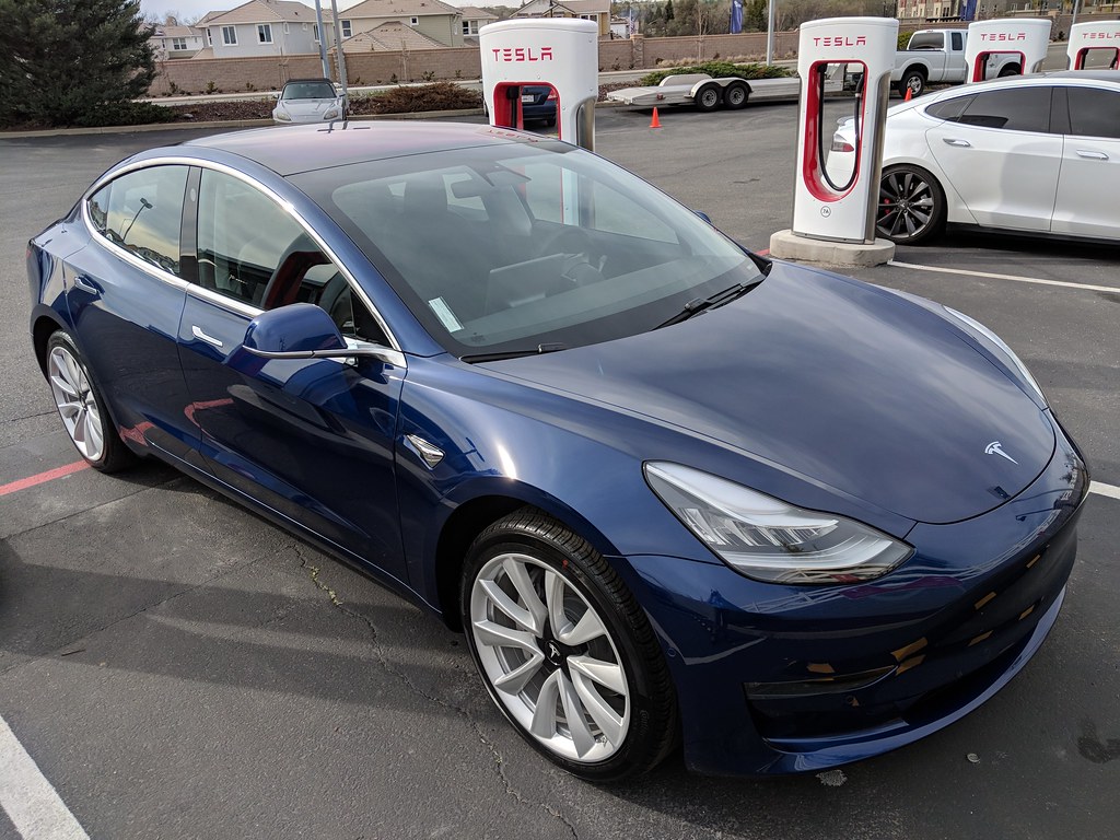 Blue Tesla Model 3