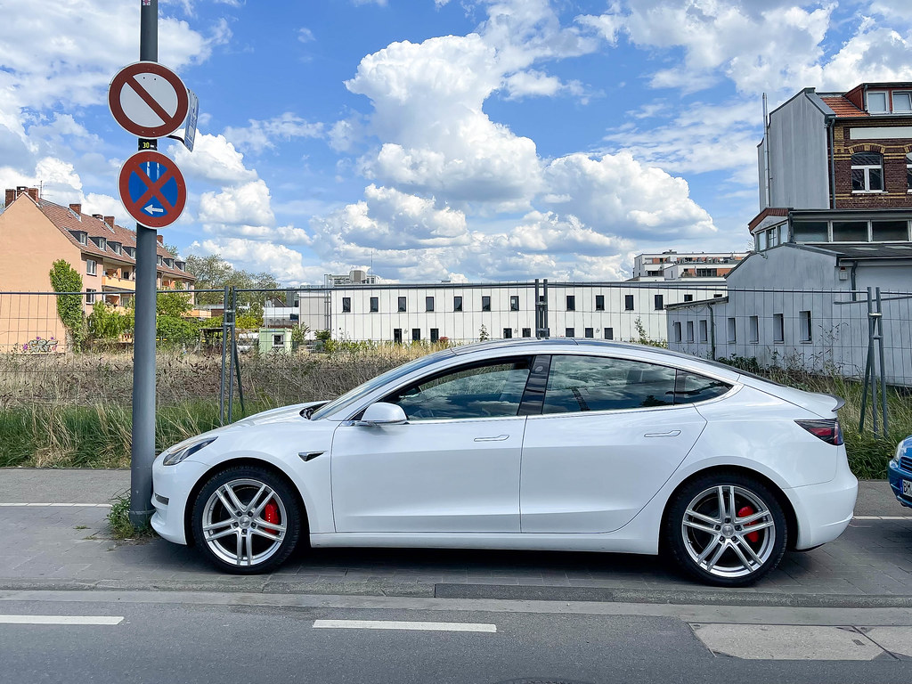 White Tesla Model 3