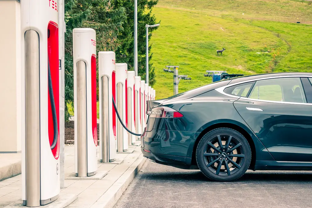 Charging Black Tesla