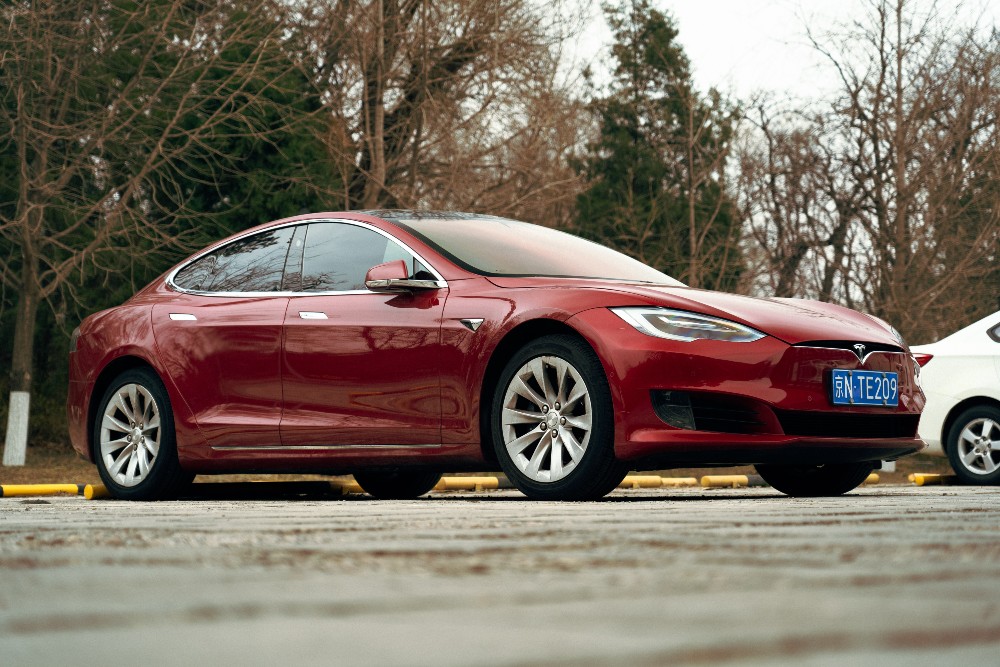 A Red Tesla