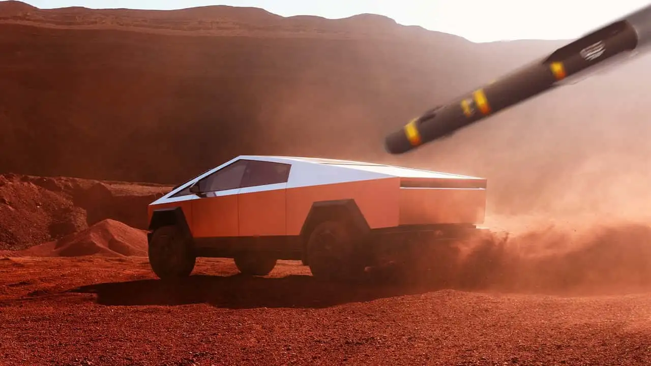 tesla-cybertruck-hellfire-missile-hero - Rechargd Army and Airforce buy Tesla Cybertruck